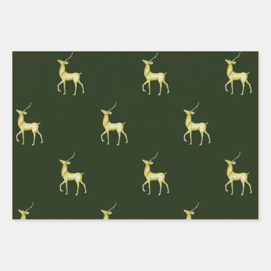 Minimale kerst goud rendieren inpakpapier vel (Voorkant 2)