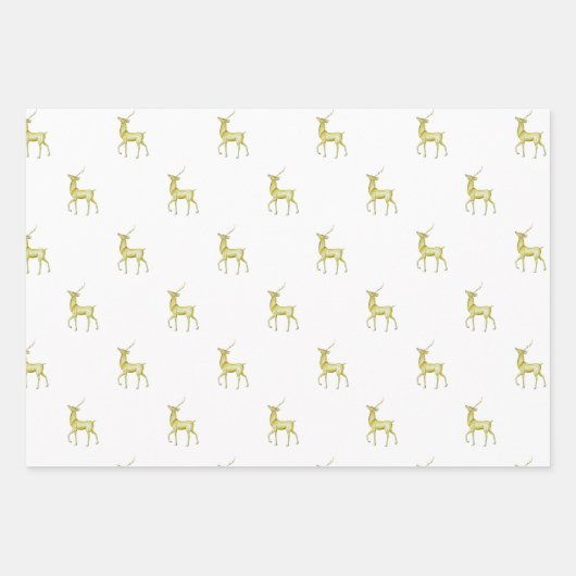 Minimale kerst goud rendieren inpakpapier vel (Voorkant 3)