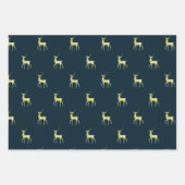 Minimale kerst goud rendieren inpakpapier vel (Voorkant)