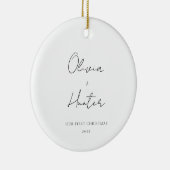 Minimale kerst in zwart-wit keramisch ornament (Rechts)