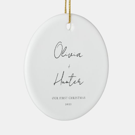 Minimale kerst in zwart-wit keramisch ornament (Rechts)