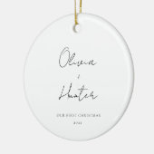 Minimale kerst in zwart-wit keramisch ornament (Links)