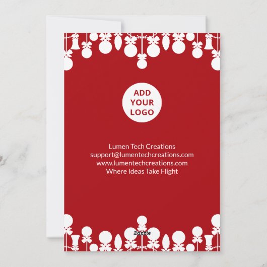 Minimale kerst Kaart voor Kantoor | Aangepaste Log (Achterkant)