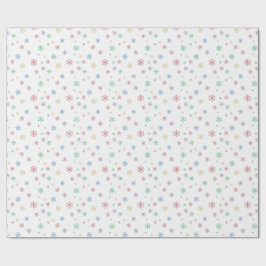 Minimale kerst kleurenrijke sneeuwvlokken verpakki cadeaupapier