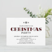 Minimale kerst met zwarte en rode buffels kaart (Staand voorkant)