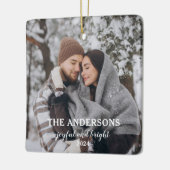 Minimale kerst paren foto keramisch ornament (Links)