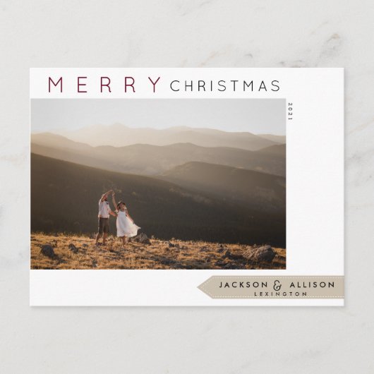 Minimale kerst | Pijnboom en fotokaart Briefkaart (Voorkant)