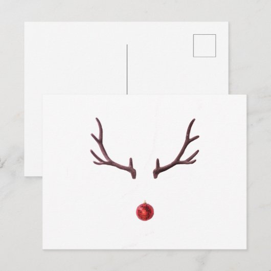 Minimale Kerst rendier Feestdagenkaart (Voorkant / Achterkant)