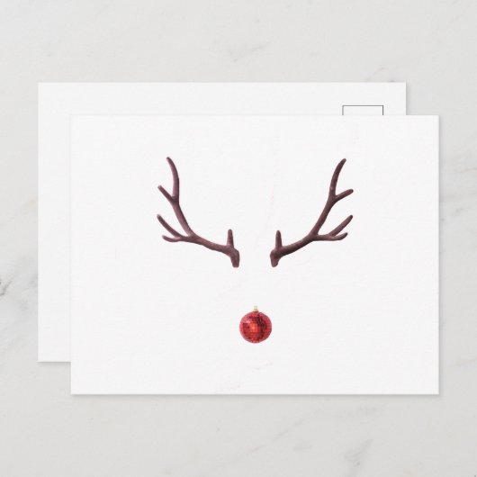 Minimale Kerst rendieren Feestdagenkaart (Voorkant / Achterkant)