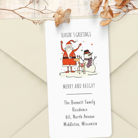 Minimale Kerst Retourlabel met Sinterklaas Etiket