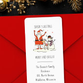 Minimale Kerst Retourlabel met Sinterklaas Etiket