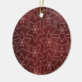 Minimale kerst sneeuwvlokken en sterren Maroon Keramisch Ornament (Links)