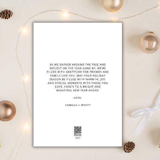 Minimale Kerst Zwart Wit Eenvoudige Foto Modern Feestdagenkaart