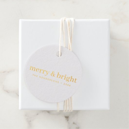 Minimale kerstbevruchting en helder goud en wit bedankjes labels (Met doos)