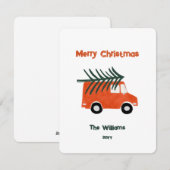 Minimale Kerstboerderij Rode Truck Feestdagenkaart (Voorkant / Achterkant)