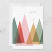 Minimale kerstbomen feestdagenkaart (Voorkant)