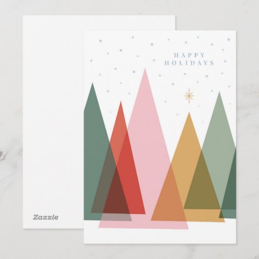 Minimale kerstbomen feestdagenkaart (Voorkant / Achterkant)