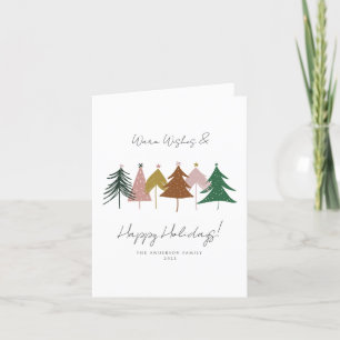 Minimale Kerstbomen Foto Vakantiewenskaart Feestdagen Kaart