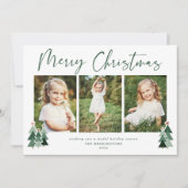Minimale kerstbomen Holiday 3 Foto Feestdagenkaart (Voorkant)