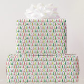 Minimale kerstbomen rood en groen cadeaupapier