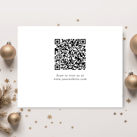 Minimale Kerstbomen Zakelijk QR Code Corporate Feestdagenkaart