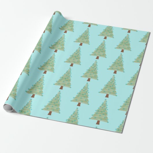 Minimale kerstboom cadeaupapier (Uitgerold)