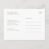 Minimale kerstboom | Eenvoudig reinigen rode ster Feestdagenkaart (Achterkant)