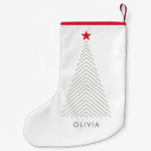 Minimale kerstboom | Eenvoudig reinigen rode ster Kleine Kerstsok (Achterkant)