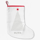 Minimale kerstboom | Eenvoudig reinigen rode ster Kleine Kerstsok (Voorkant)