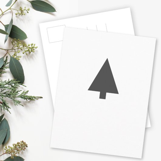 Minimale kerstboom | Eenvoudig zwart-wit Briefkaart
