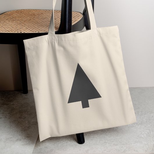 Minimale kerstboom | Eenvoudig zwart-wit Tote Bag