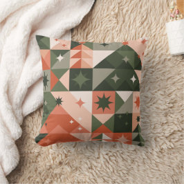 Minimale kerstboom en sterren geometrie kussen