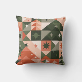 Minimale kerstboom en sterren geometrie kussen