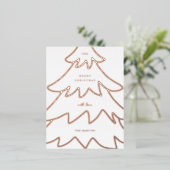 Minimale kerstboom folie feestdagen briefkaart (Staand Voorkant)