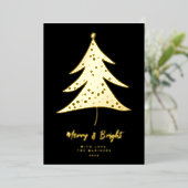 Minimale kerstboom folie feestdagenkaart (Staand Voorkant)