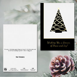 Minimale Kerstboom Folie Zakelijke Feestdagenkaart Uitnodiging