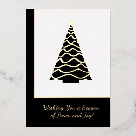 Minimale kerstboom Folie Zakelijke vakantie Kaart (Voorkant)