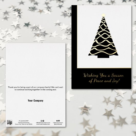 Minimale kerstboom Folie Zakelijke vakantie Kaart