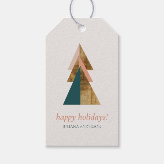 Minimale kerstboom foto cadeau Labels Cadeaulabel (Voorkant)