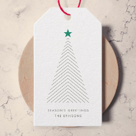 Minimale kerstboom | Green Star Scandi Cadeaulabel