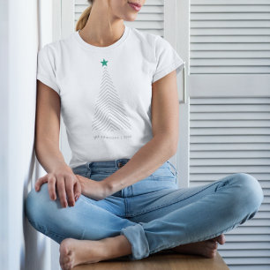 Minimale kerstboom   Green Star Scandi T-shirt
