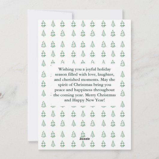 Minimale kerstboom in watercolor - Geen foto Feestdagenkaart (Achterkant)