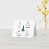 Minimale kerstboom kaart (Gele Bloem)