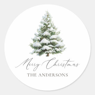 Minimale Kerstboom Kerstmis Ronde Sticker