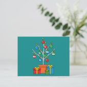 Minimale kerstboom met Cadeaus Feestdagenkaart (Staand voorkant)