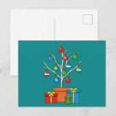 Minimale kerstboom met Cadeaus Feestdagenkaart (Voorkant / Achterkant)