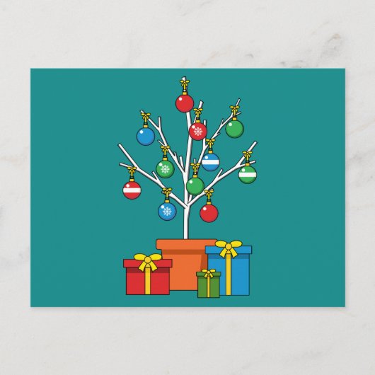 Minimale kerstboom met Cadeaus Feestdagenkaart (Voorkant)