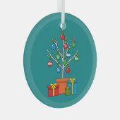 Minimale kerstboom met Cadeaus Glas Ornament (Voorkant Rechts)