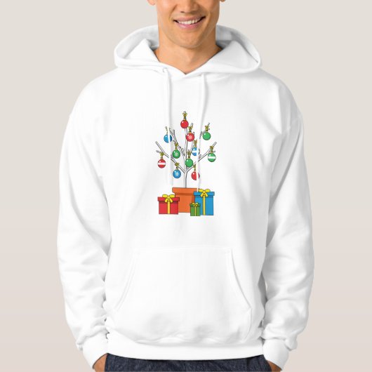 Minimale kerstboom met Cadeaus Hoodie (Voorkant)