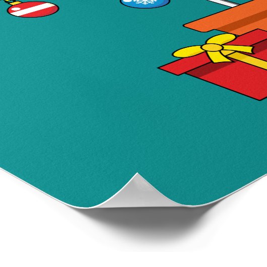 Minimale kerstboom met Cadeaus Poster (Hoek)